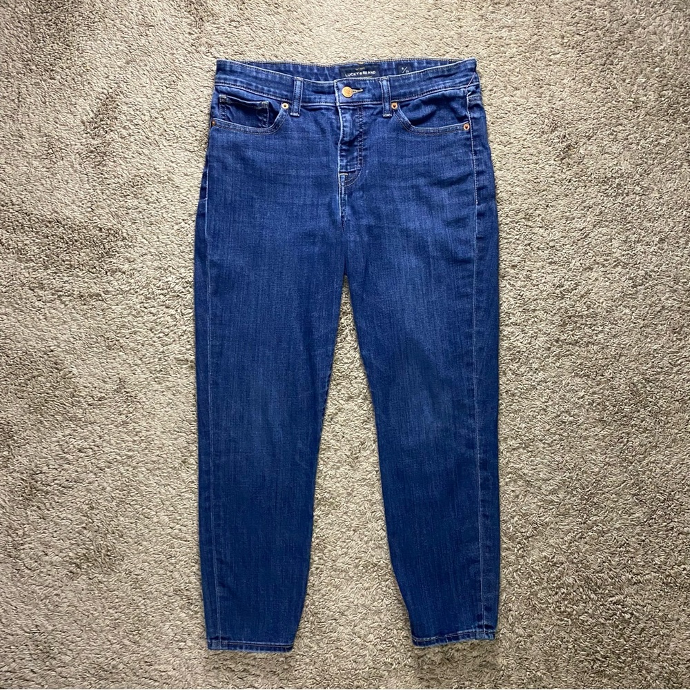 Lucky Brand Jeans Mid Rise Ava Crop  Stretch Medium Wash Denim Women's 8/29 Blue